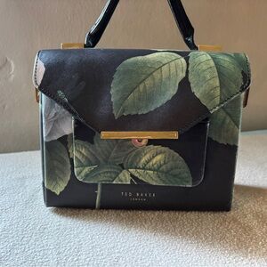Ted Baker Black and Green Satchel with Minimalist Design